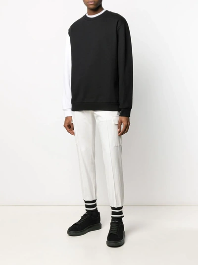 Shop Dolce & Gabbana Contrast Cuff Cargo Trousers In White