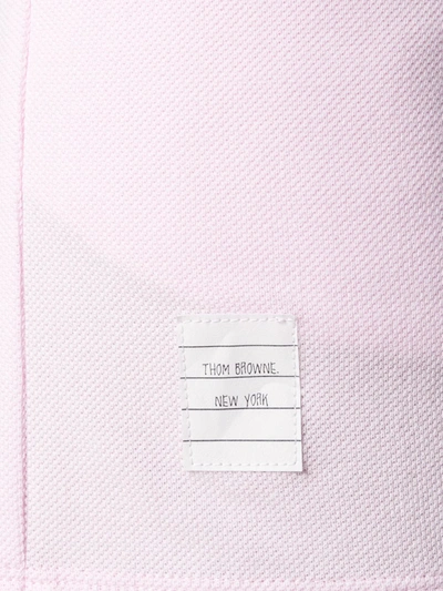 Thom Browne Tricolour Stripe Cotton Shorts In Pink