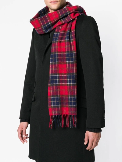 Shop Barbour Plaid Scarf In Red