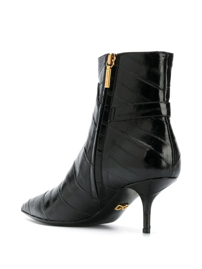 Shop Dolce & Gabbana Cardinale Crossed Logo Ankle Boots In Black