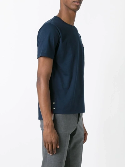 Shop Thom Browne Rwb Pocket Trim Short-sleeve Tee In Blue