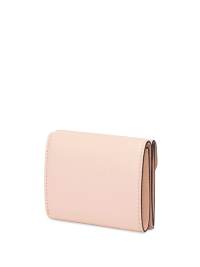 Shop Fendi Micro Tri-fold Wallet In Pink