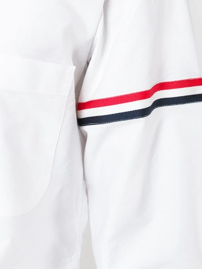 Shop Thom Browne Grosgrain-armband Cotton Shirt In White