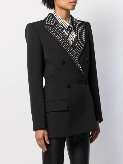 Shop Givenchy Crystal Embellished Double-breasted Blazer In Black