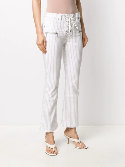 Shop Ben Taverniti Unravel Project Striped Flared Trousers In White
