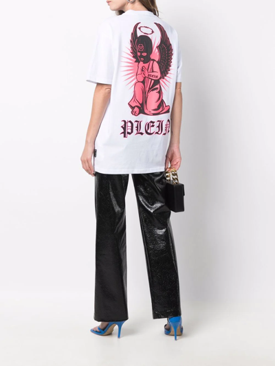 Philipp Plein Round-neck Angel T-shirt In Weiss