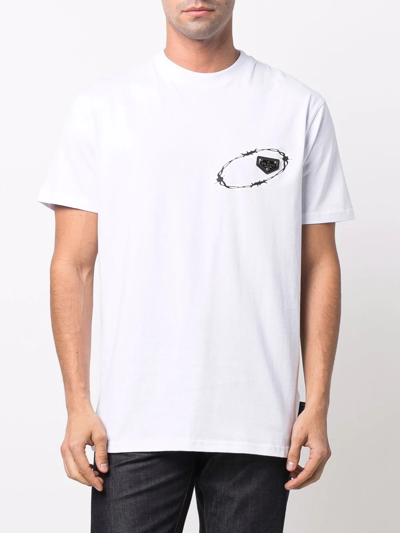 Philipp Plein Round-neck Angel T-shirt In Weiss