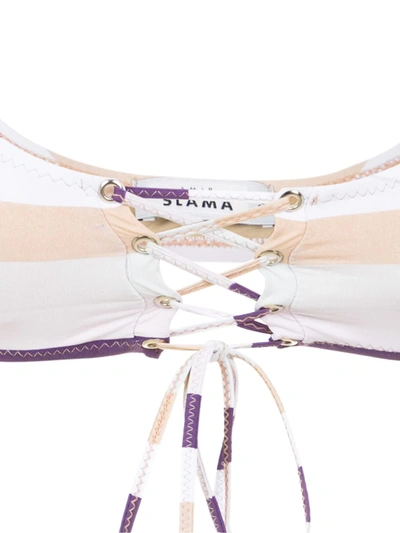 Amir Slama Striped Bikini Set In Pink