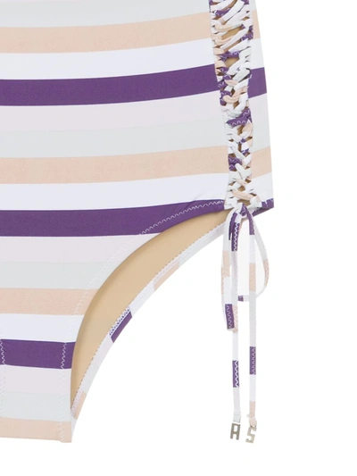 Shop Amir Slama Striped Bikini Set In Pink