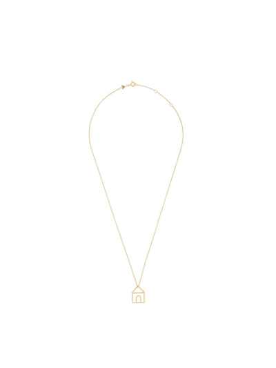 Shop Aliita 9kt Yellow Gold House Pendant Necklace In J1000 Yellow Gold