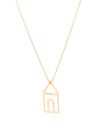 Shop Aliita 9kt Yellow Gold House Pendant Necklace In J1000 Yellow Gold