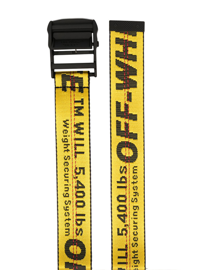 Shop Off-white Logo-tape Adjustable-fit Belt In Yellow