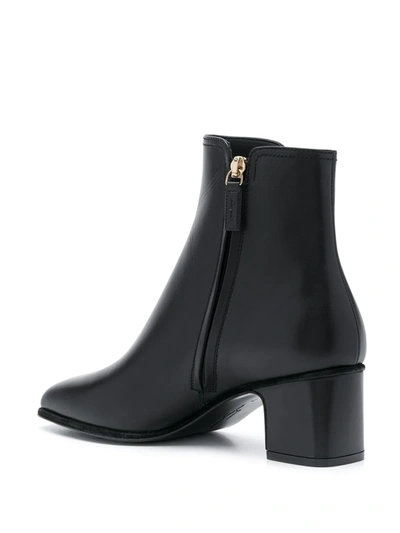 Ferragamo Leather Ankle Boots In Black