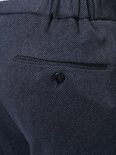 Shop Incotex Elasticated-waist Cotton Tailored Trousers In Blau