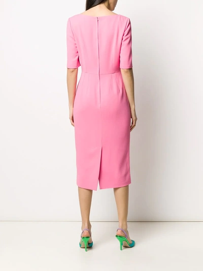 Shop Dolce & Gabbana Fitted Midi Dress In Pink