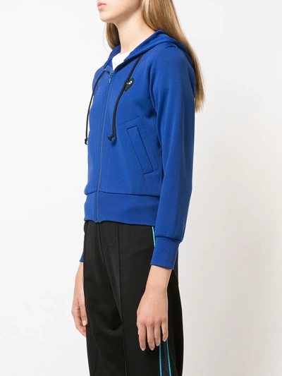Comme Des Garçons Play Heart Logo-patch Track Jacket In Blue