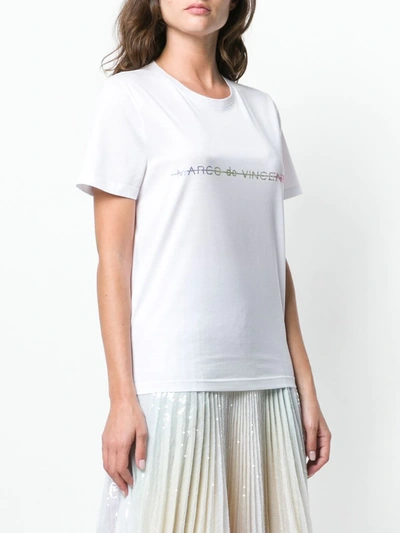 Shop Marco De Vincenzo Embellished Logo T-shirt In White