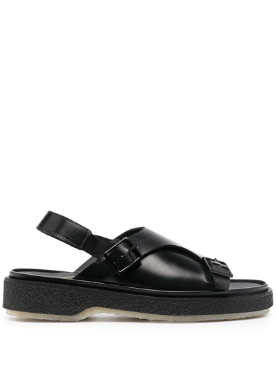 Shop Adieu Chunky Double-buckle Sandals In Black