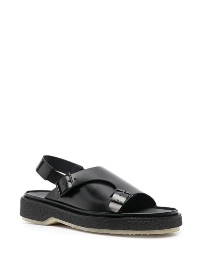 Shop Adieu Chunky Double-buckle Sandals In Black