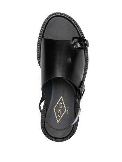 Shop Adieu Chunky Double-buckle Sandals In Black