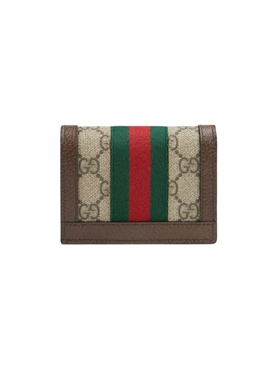 Shop Gucci Ophidia Gg Card Case In Neutrals