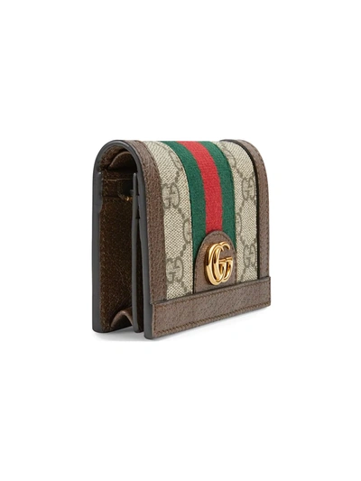 Shop Gucci Ophidia Gg Card Case In Neutrals