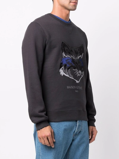 Maison Kitsuné Big Fox Embroidery Regular Sweatshirt In Black