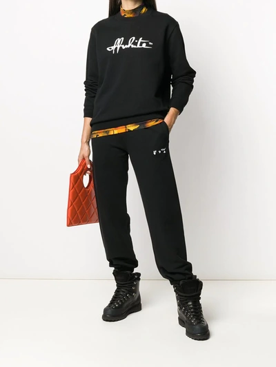 Off-white Felpa Girocollo Script 21 Regular In Black