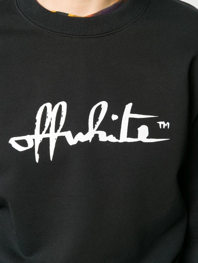 Off-white Felpa Girocollo Script 21 Regular In Black