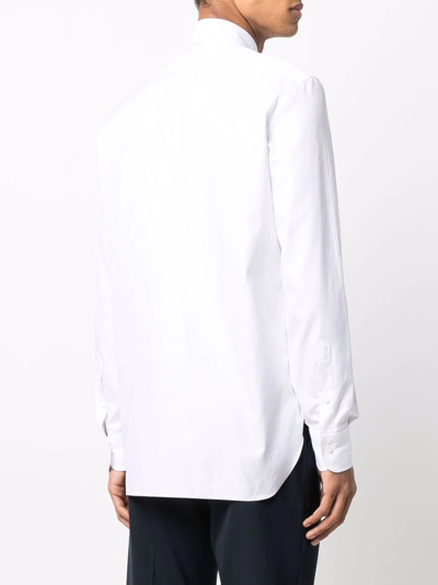 Shop Barba Slim-cut Shirt In Weiss