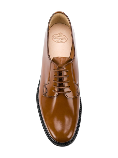 Church's Brown Shannon Leather Derby Shoes In Brown
