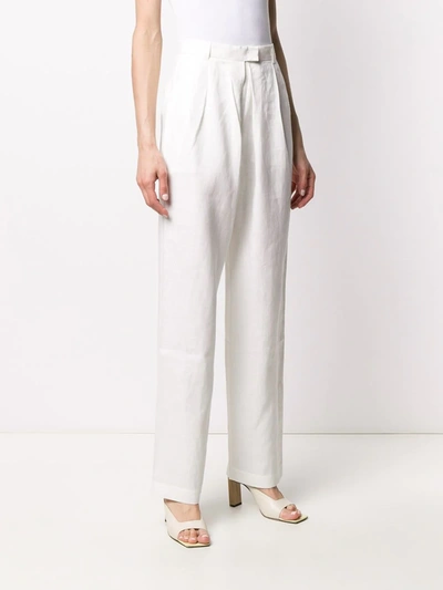 Shop Mara Hoffman High Waisted Trousers In White