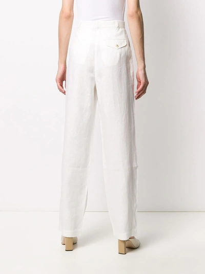 Shop Mara Hoffman High Waisted Trousers In White