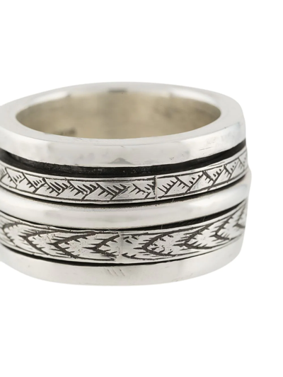 Shop Henson Engraved Spinner Ring In Silver