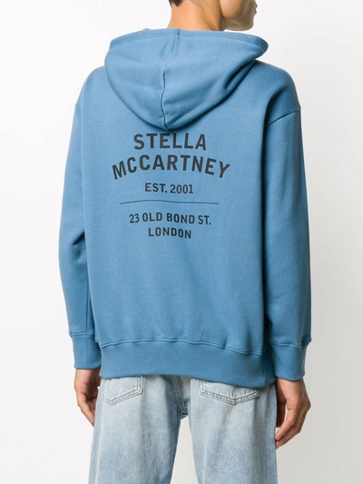 Shop Stella Mccartney Logo Print Hoodie In Blue