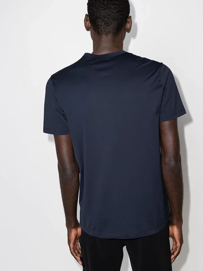 Sunspel Short Sleeve Mock Turtle T-shirt In Blue