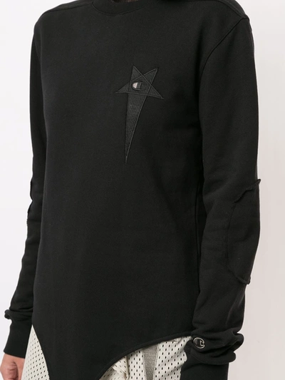Shop Rick Owens X Champion Star Patch Sweatshirt In Black
