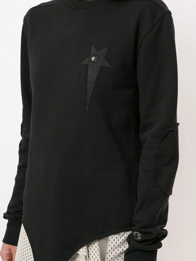 Rick Owens X Champion Star Patch Sweatshirt In Black