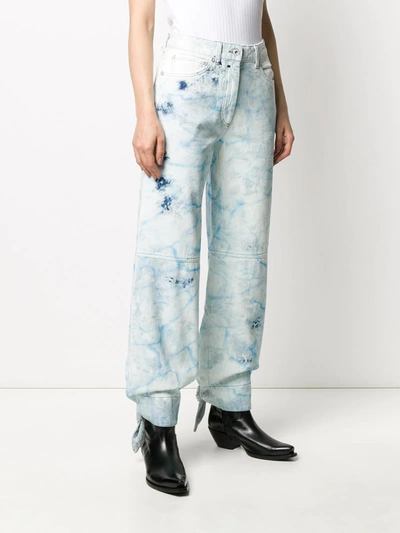 Shop Off-white Bleached Tapered Jeans In Blue