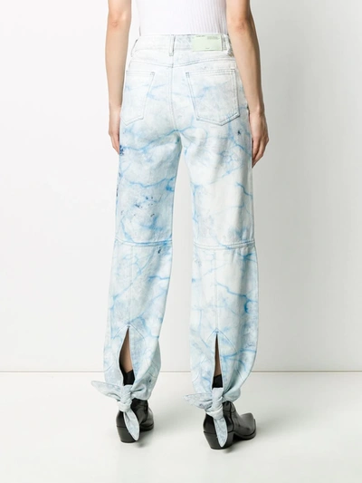 Off-white Bleached Tapered Jeans In Blue