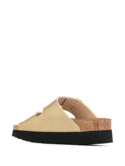 Shop Birkenstock Arizona Platform Double-strap Sandals In Gold