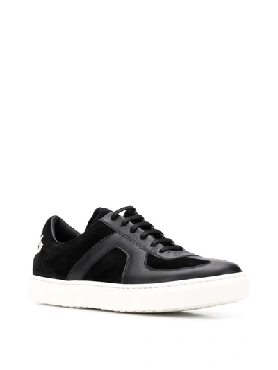 Shop Bottega Veneta Chevron Stitch Sneakers In Black