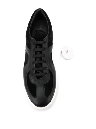Shop Bottega Veneta Chevron Stitch Sneakers In Black