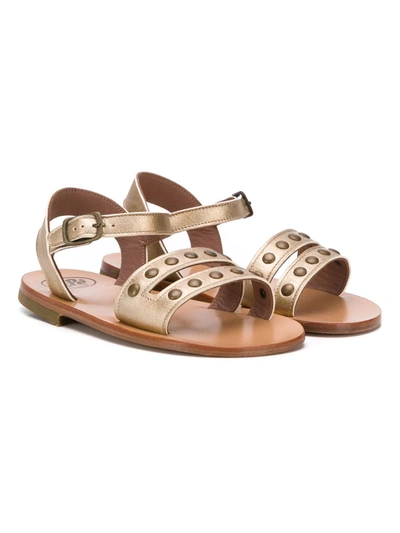 Shop Pèpè Studded Open-toe Sandals In Gold