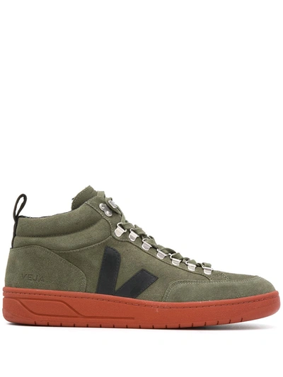 Shop Veja High-top Trainers In Green