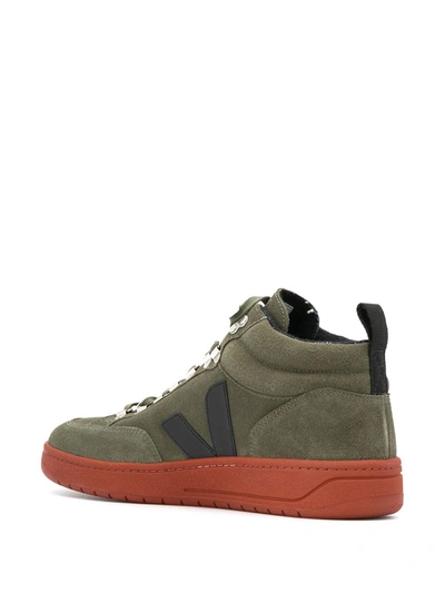 Shop Veja High-top Trainers In Green