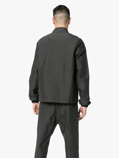 Rick Owens Buttoned Silk Cotton Blend Jacket In Grey