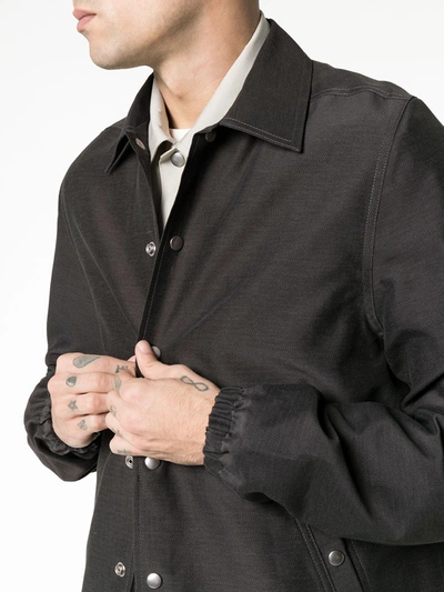 Rick Owens Buttoned Silk Cotton Blend Jacket In Grey