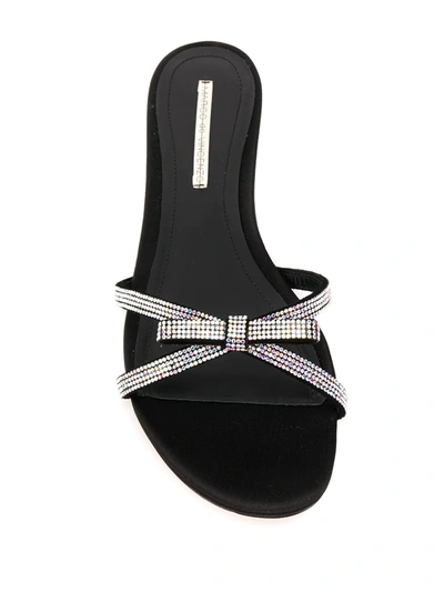 Shop Marco De Vincenzo Crystal-embellished Slippers In Black