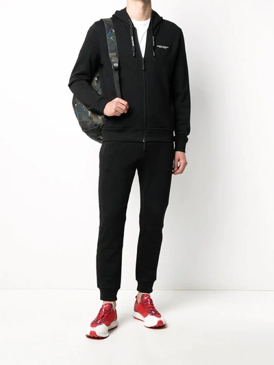 Armani Exchange Tapered Track Pants In Black